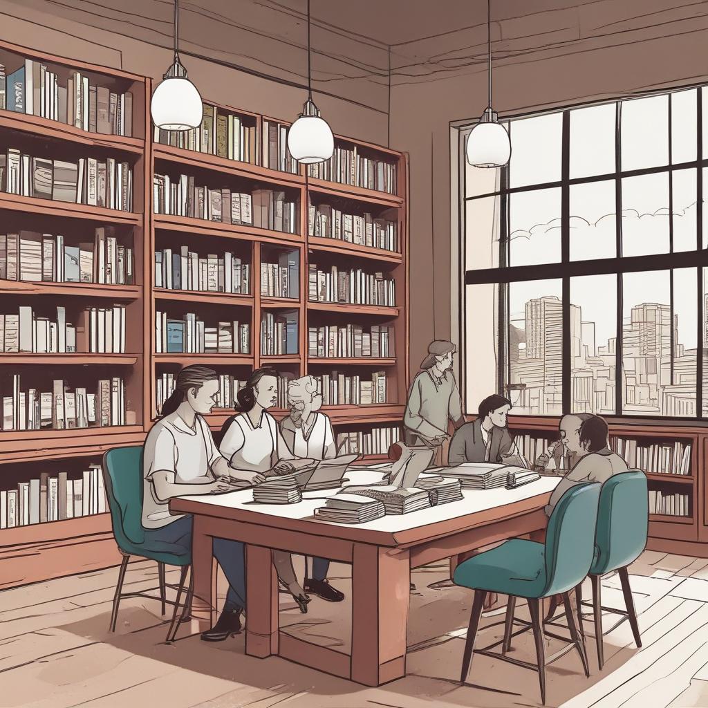 Illustration showing book browsing and reservation process